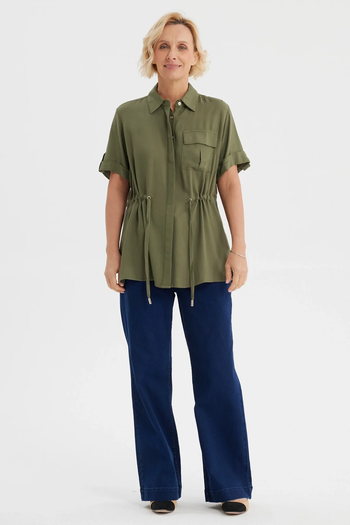 Blusa Mujer Casual Verde Olivo - Image 4
