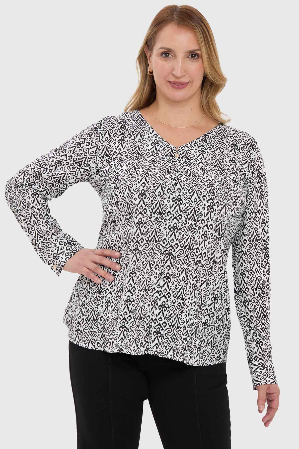 Blusa Mujer Pinza Pliegue Delantero Crudo