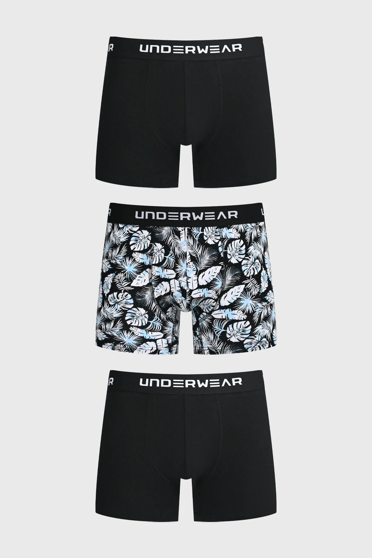Boxer Hombre Tripack Liso Negro