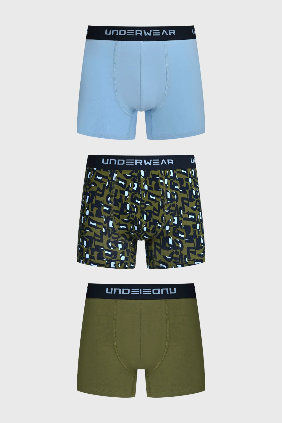 Boxer Hombre Tripack Liso Verde