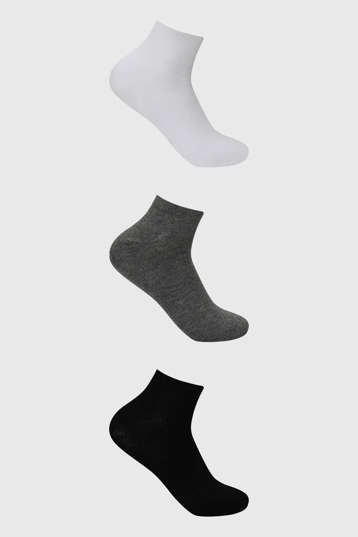 Calceta Deportiva Hombre Tripack Gris