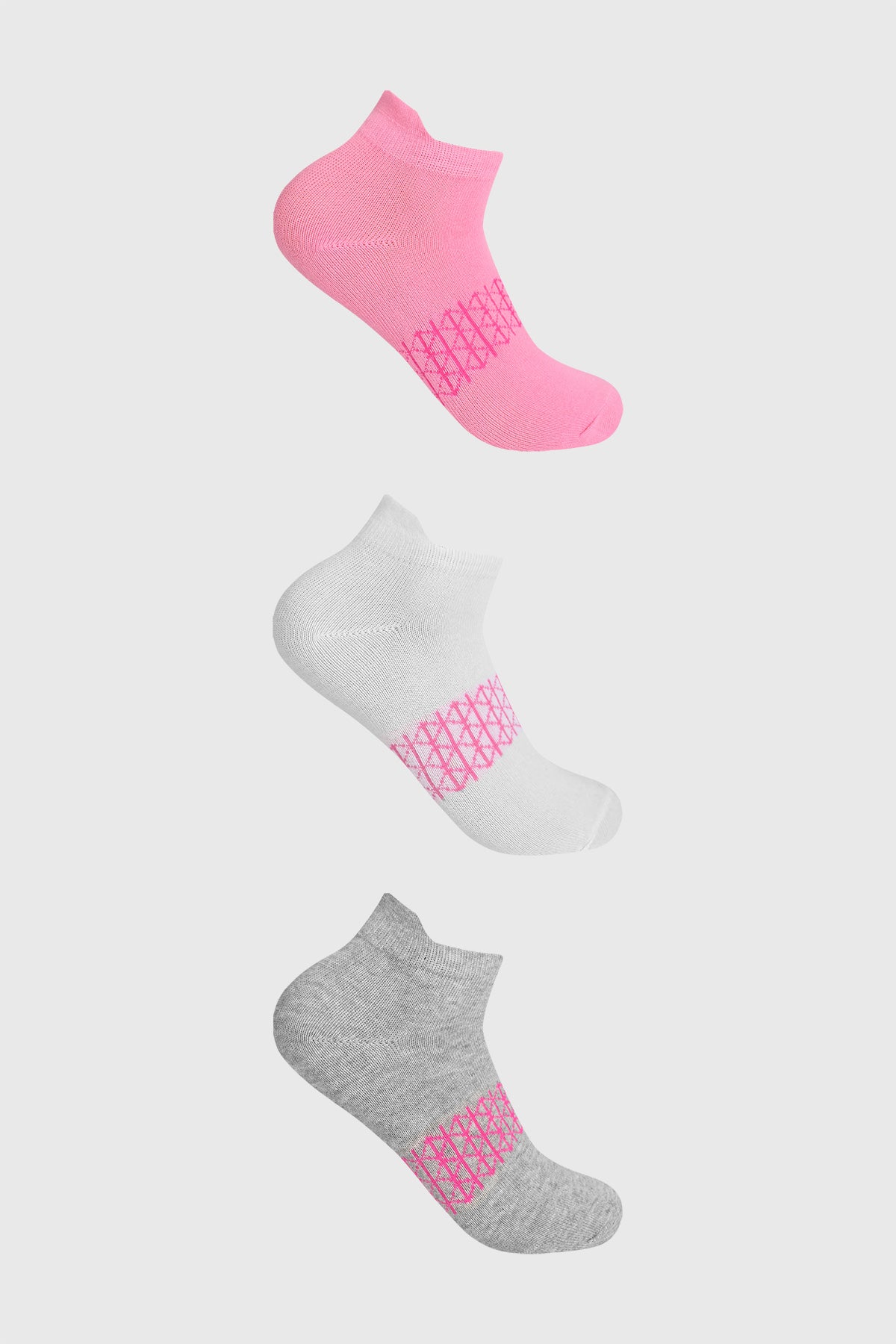 Calceta Deportiva Mujer Tripack Palo Rosa