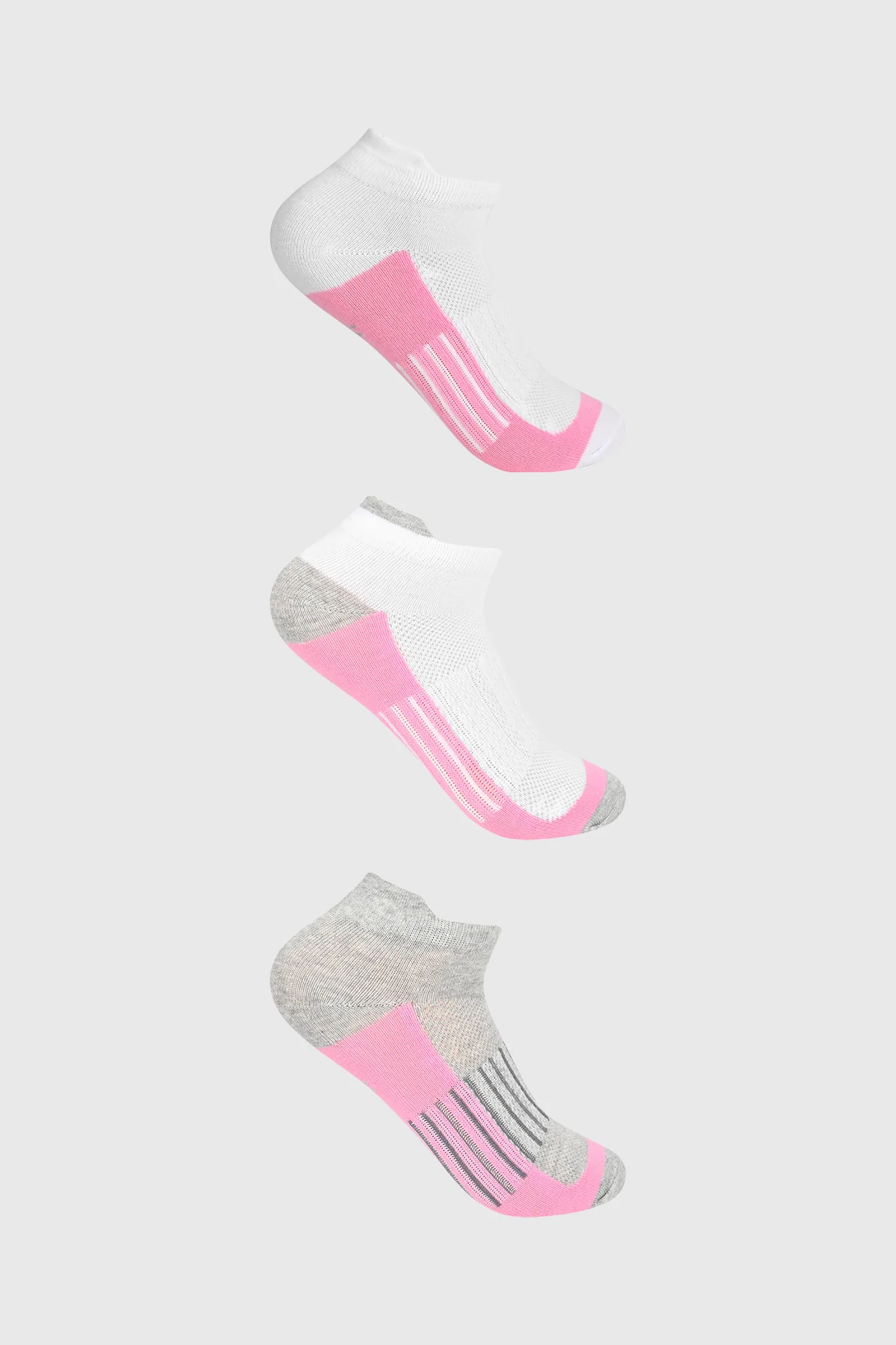 Calceta Deportiva Mujer Tripack Rosado