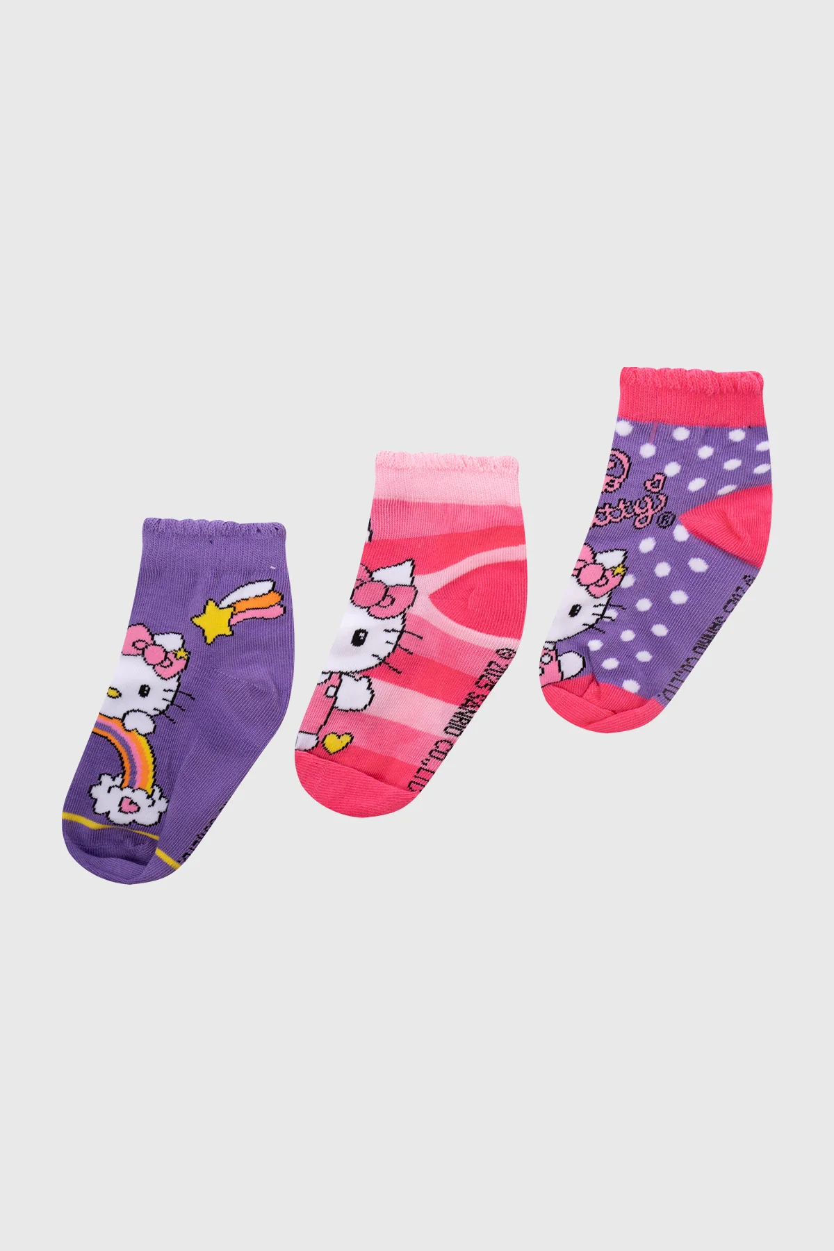 Calceta Deportiva Niña Tripack Rosado
