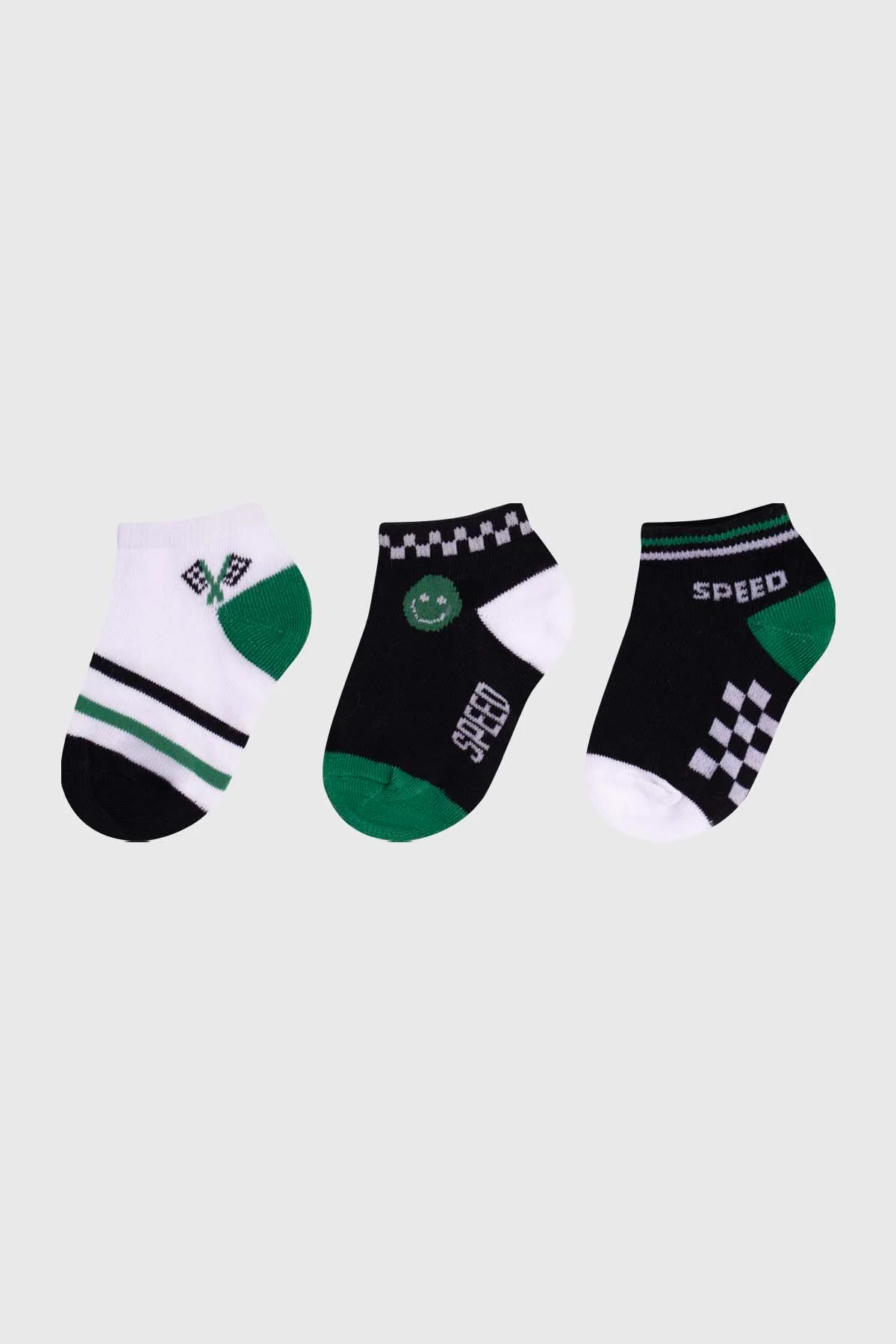 Calceta Deportiva Niño Tripack Verde