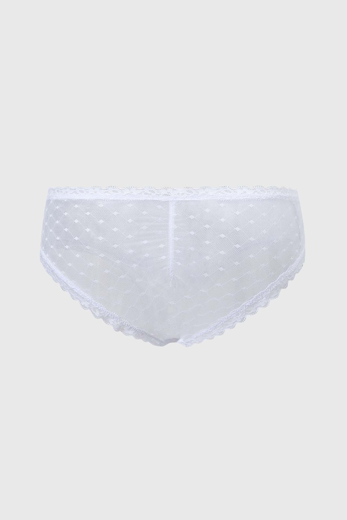 Calzón Mujer Bikini Detalle Encaje Blanco - Image 2