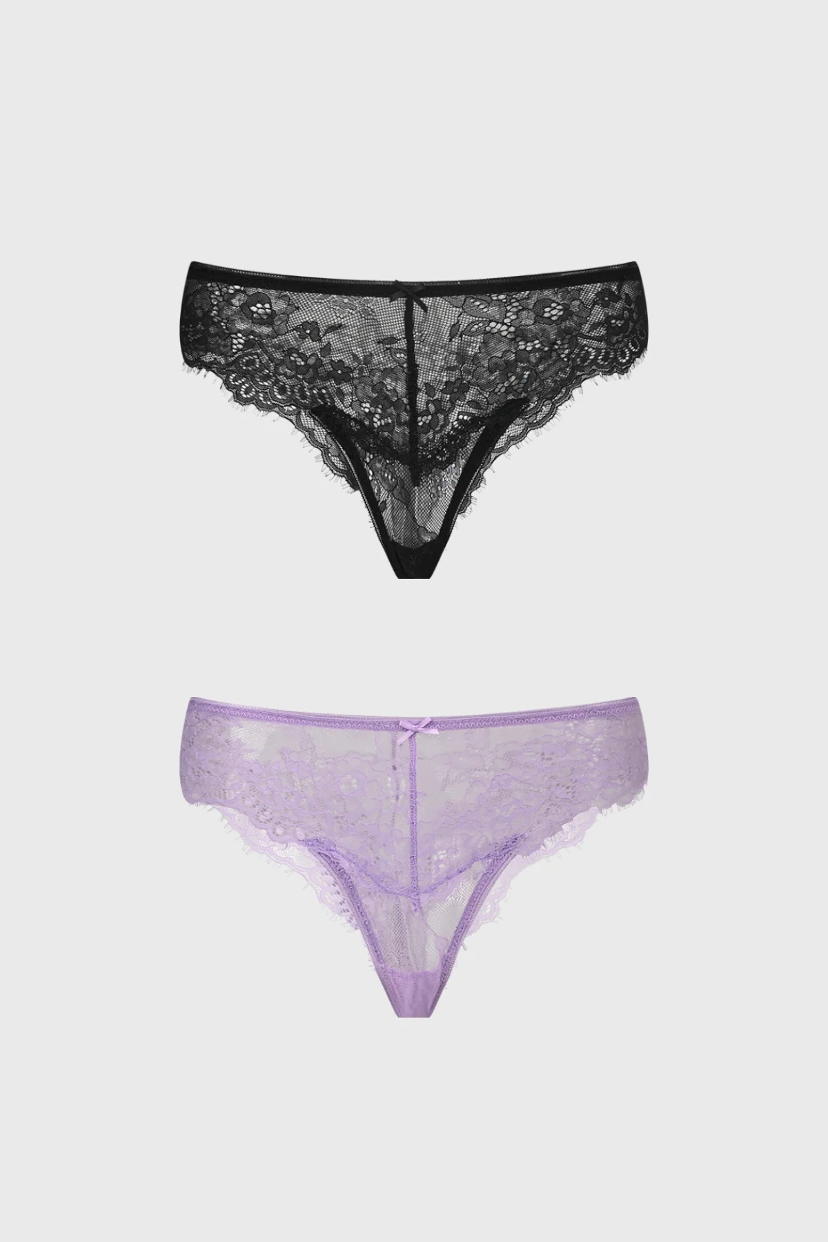 Calzón Mujer Bipack Bikini Encaje Lila