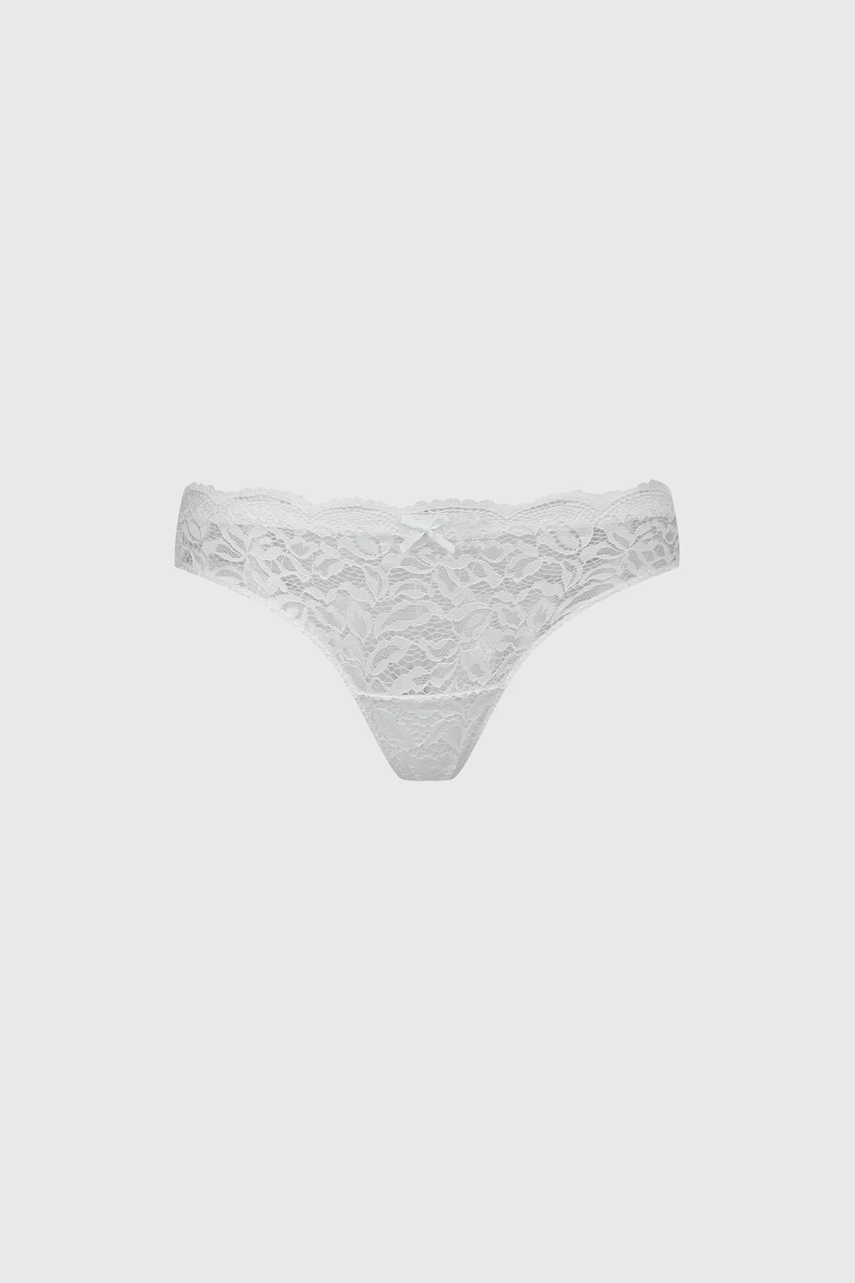Calzón Mujer Colaless Con Encaje Pretina Blanco