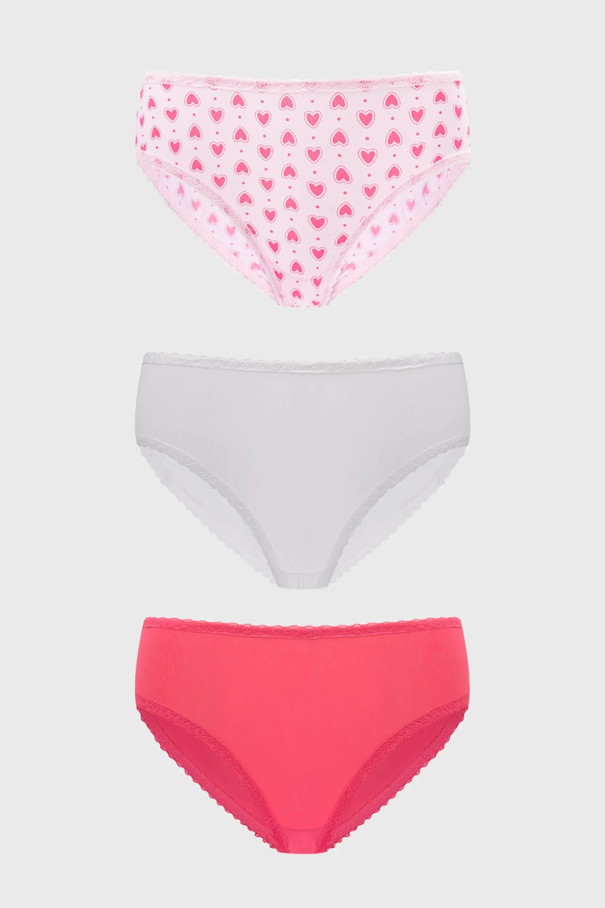 Calzón Mujer Tripack Bikini Estampado Fucsia