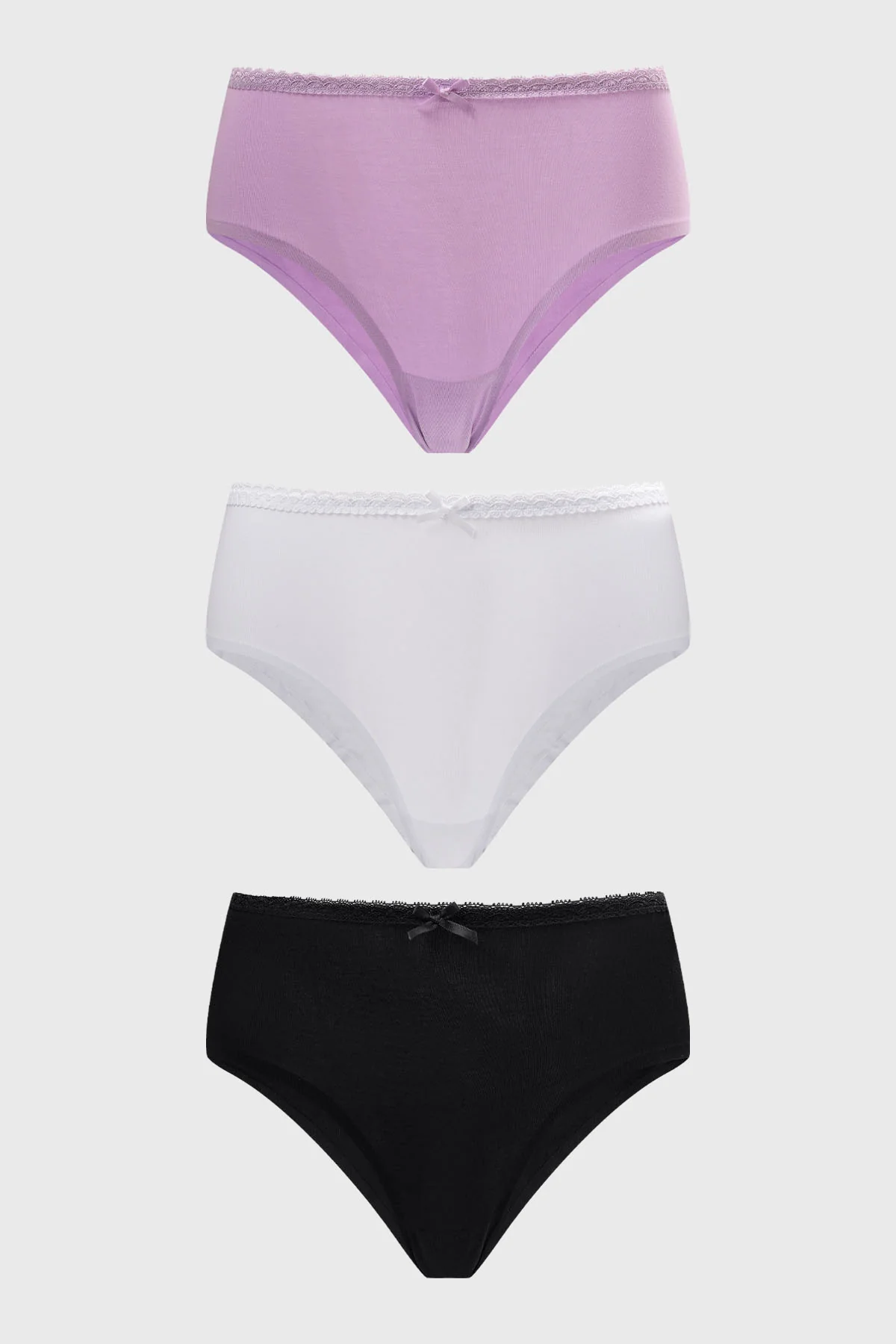 Calzón Mujer Tripack Pantaleta Detalle Encaje Lila