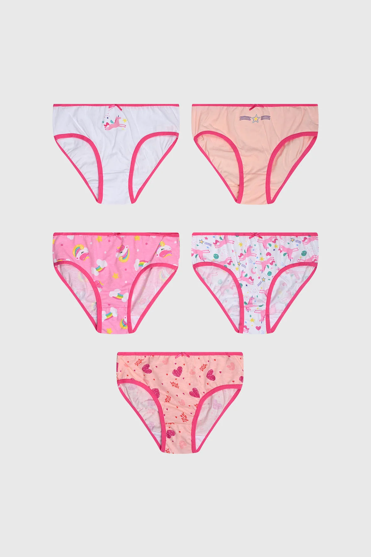 Calzón Niña 5 Pack Full Print Mini Print Palo Rosa
