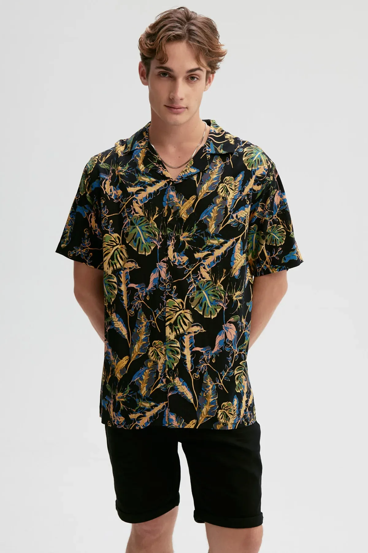 Camisa Hombre Guayabera Full Rapport Negro
