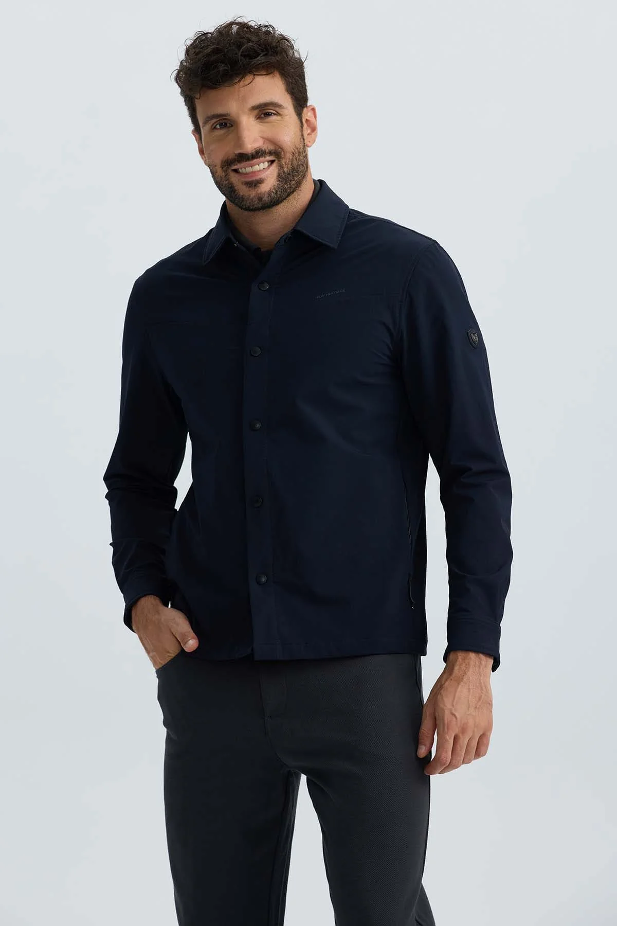 Chaqueta Hombre Detalle Azul Marino