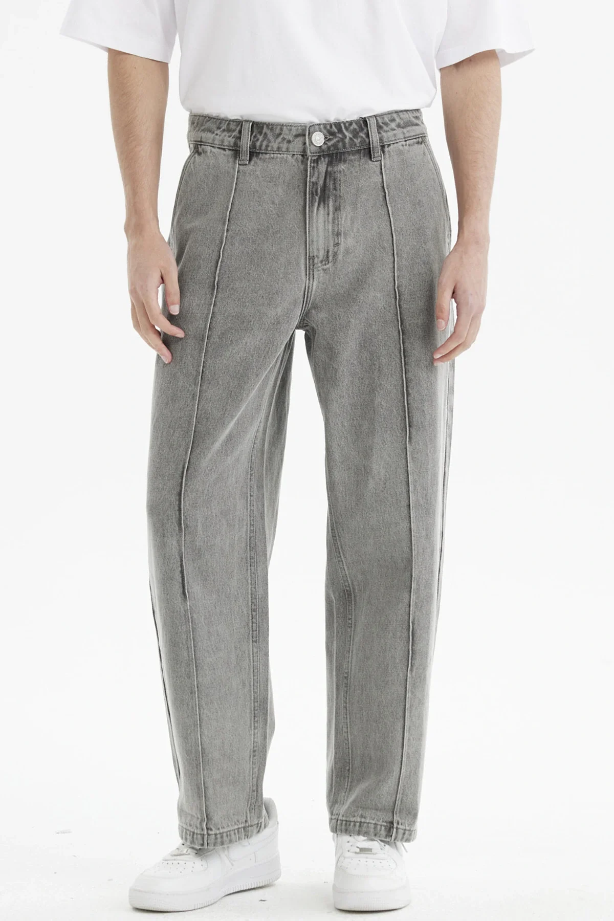 Jeans Hombre Baggy Linea Gris Claro