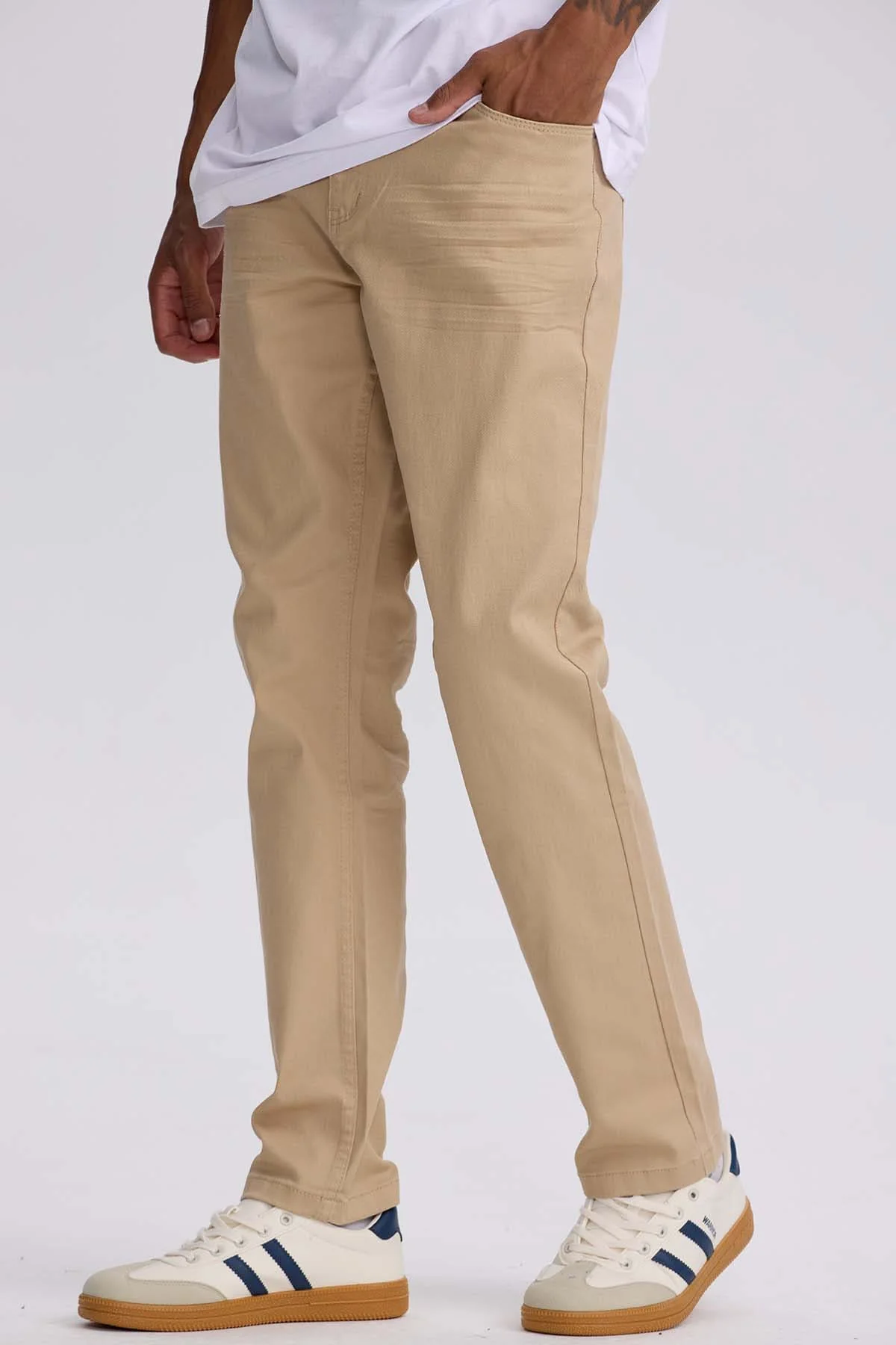 Jeans Hombre Slim Color Beige - Image 2