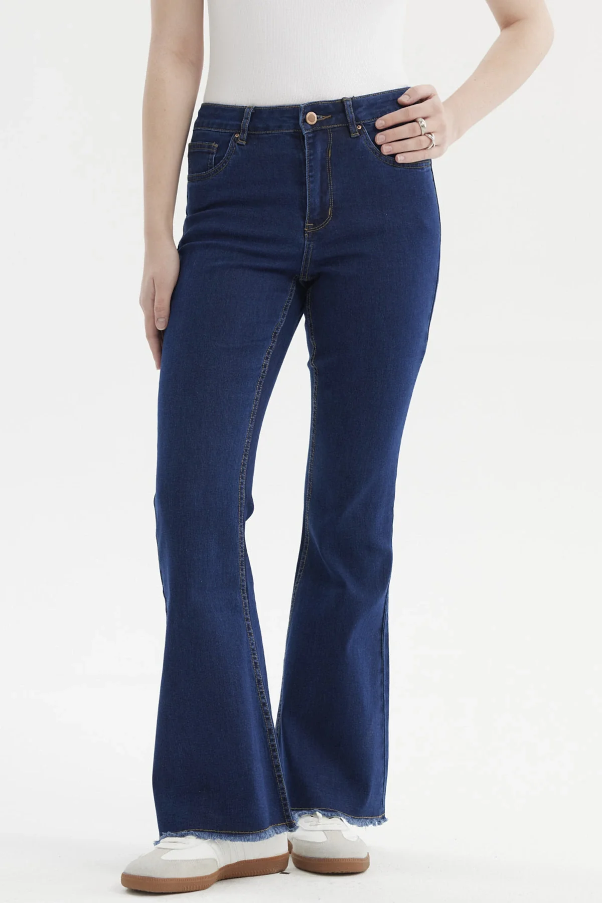Jeans Mujer Flare Monse Azul Oscuro