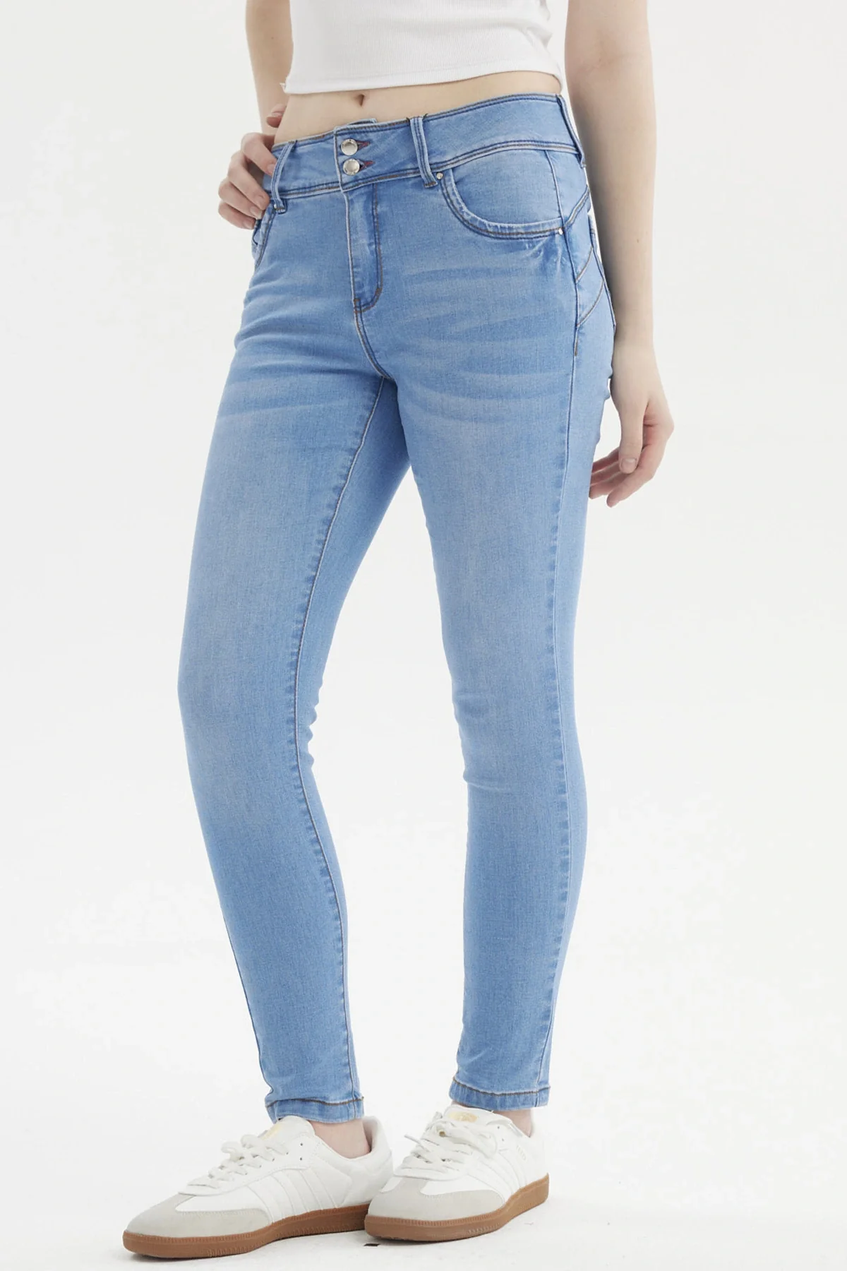 Jeans Mujer Skinny Kim Azul Claro - Image 2
