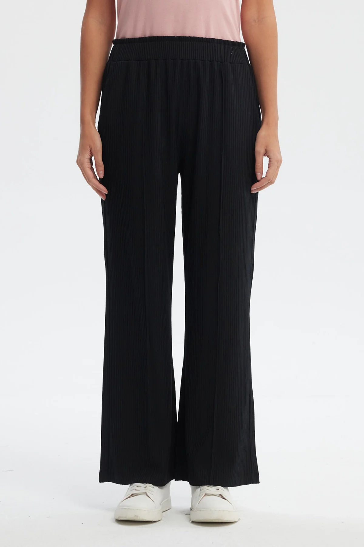 Pantalón Buzo Mujer Costura Delantero Negro