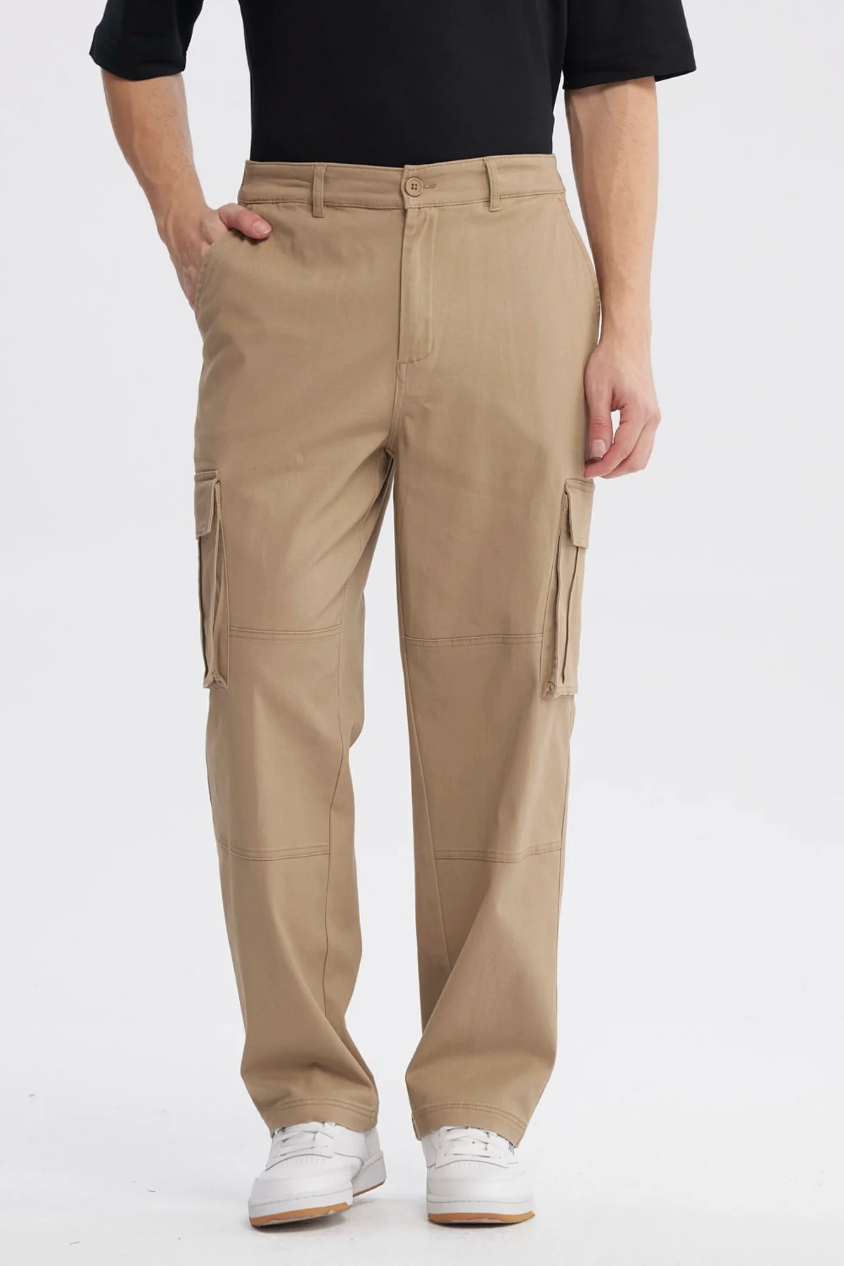 Pantalón Hombre Cargo Wide Leg Kaki