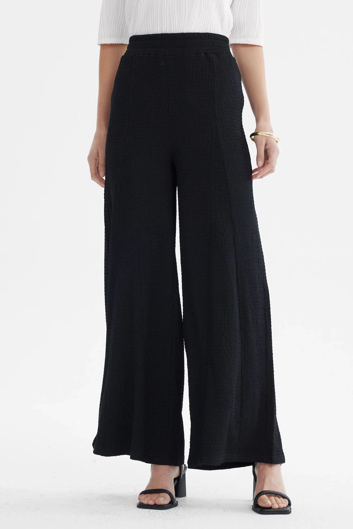 Pantalón Mujer Wide Leg Negro