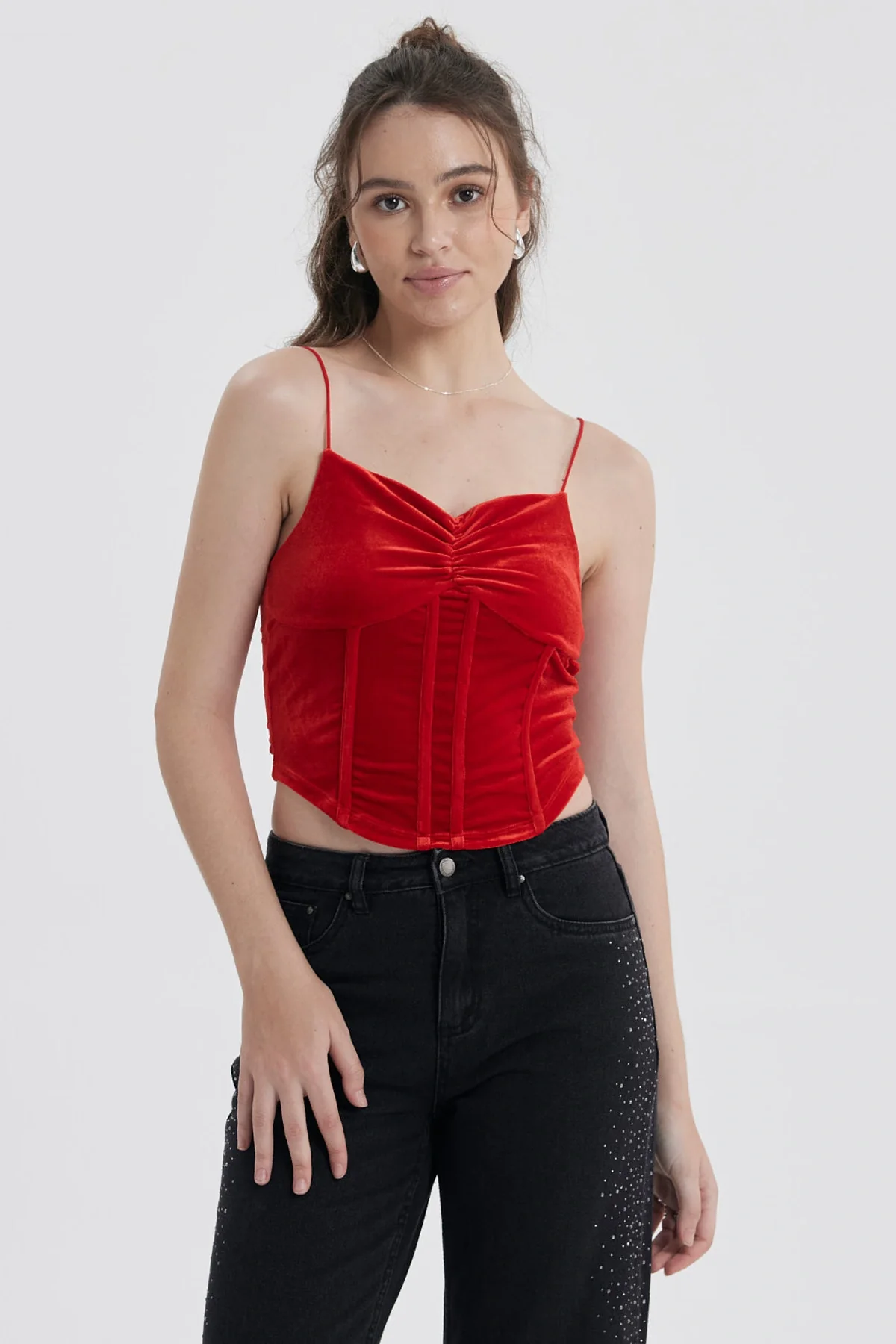 Peto Mujer Velvet Rojo Oscuro