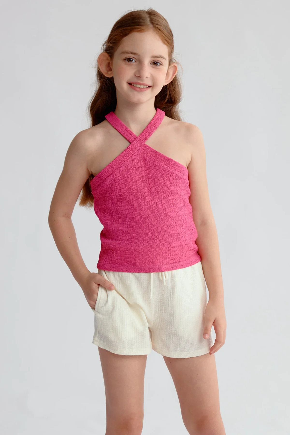 Peto Niña Con Textura Fucsia