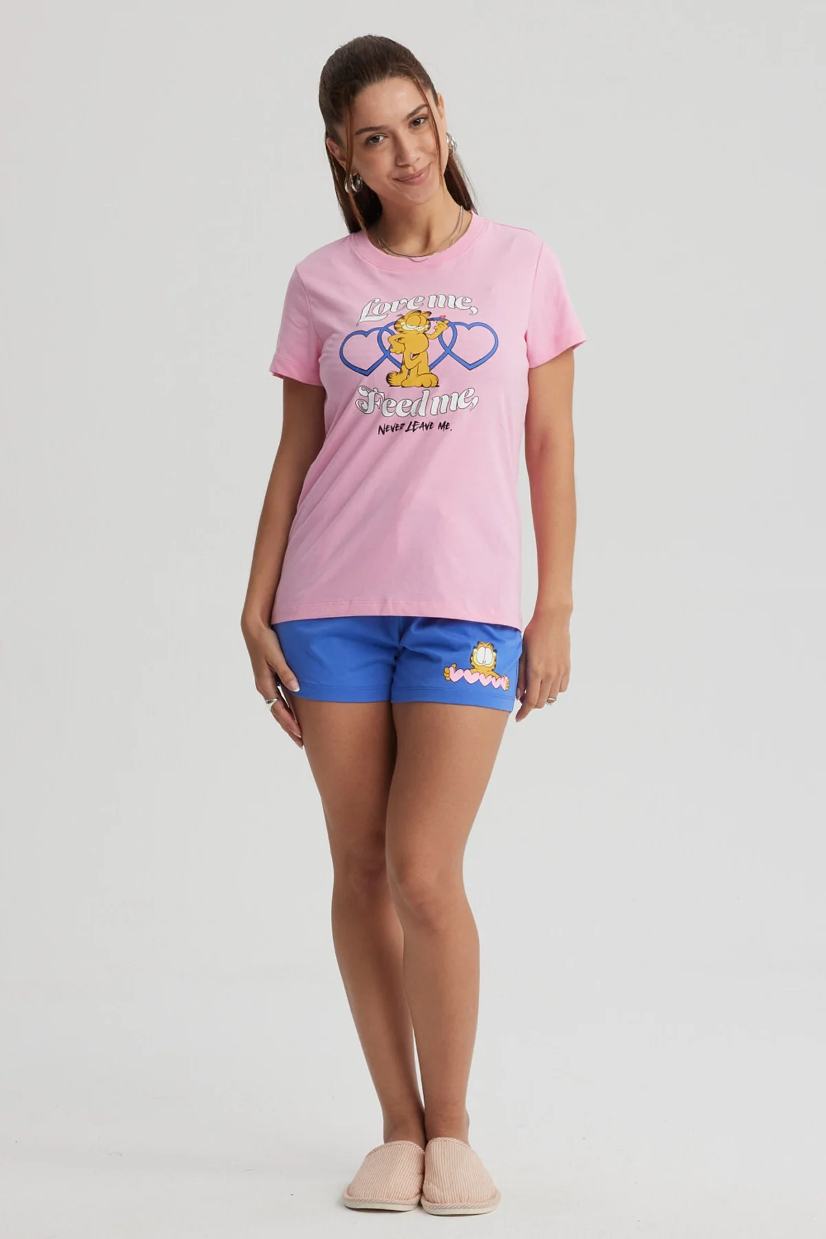 Pijama Mujer Garfield Rosado