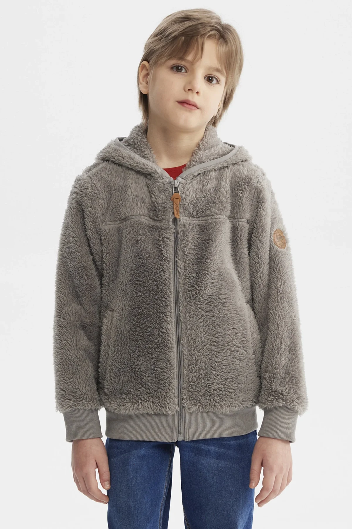 Polar Niño Básico Peludo Gris