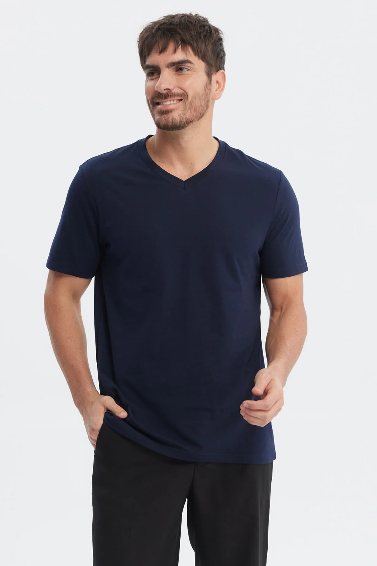 Polera Hombre Básica Azul Marino