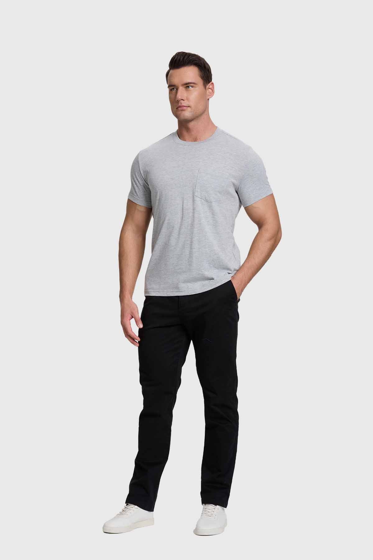 Polera Hombre Básica Con Bolsillo Gris - Image 4