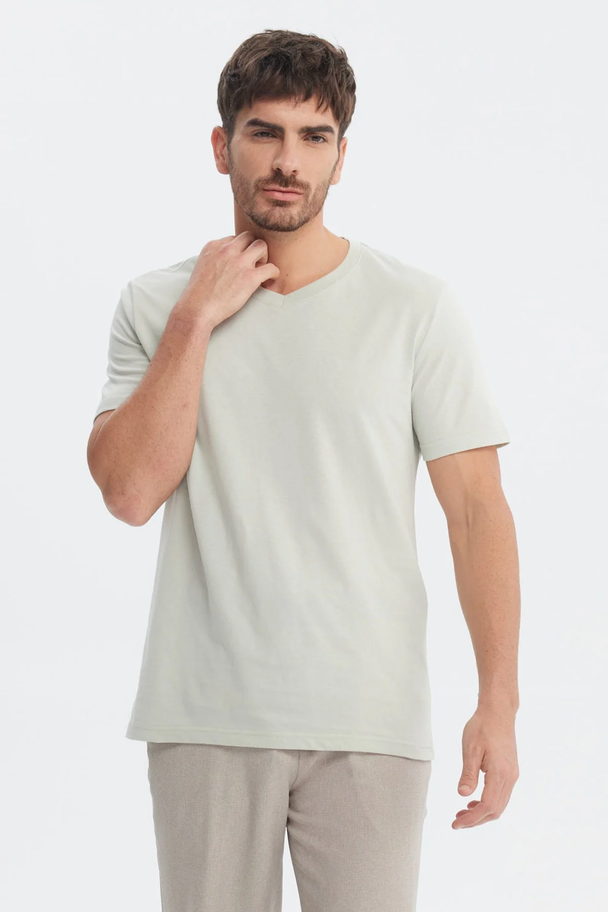 Polera Hombre Básica Verde Claro