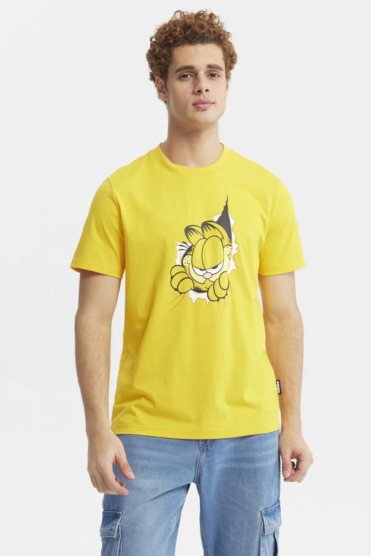 Polera Hombre Garfield Naranjo