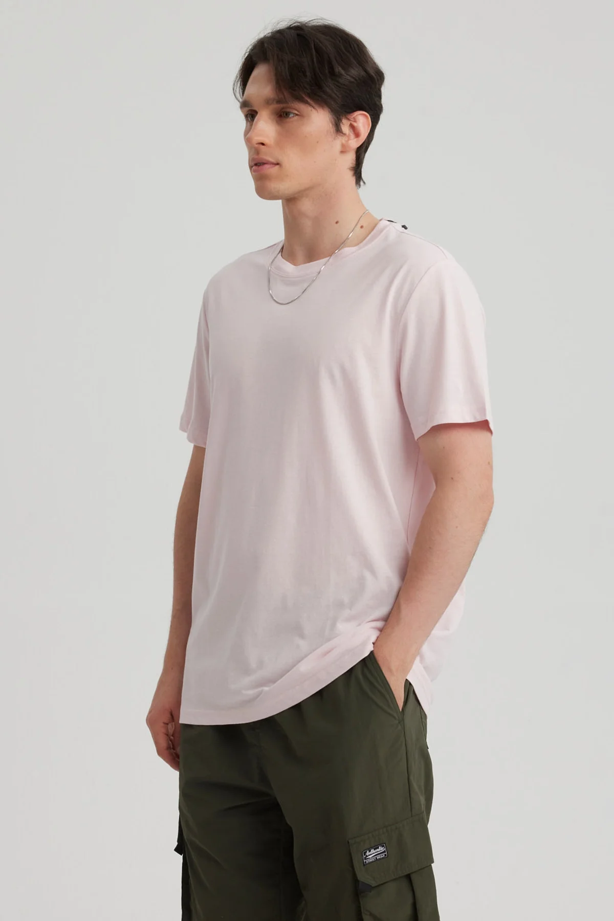 Polera Hombre Long Fit Básica Rosado Claro - Image 2