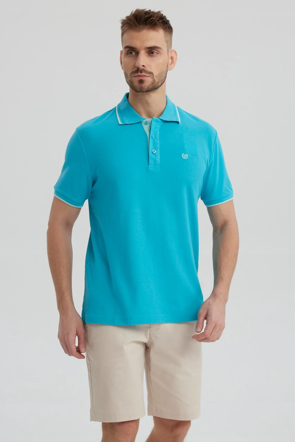 Polera Hombre Pique Básica Lisa Calipso