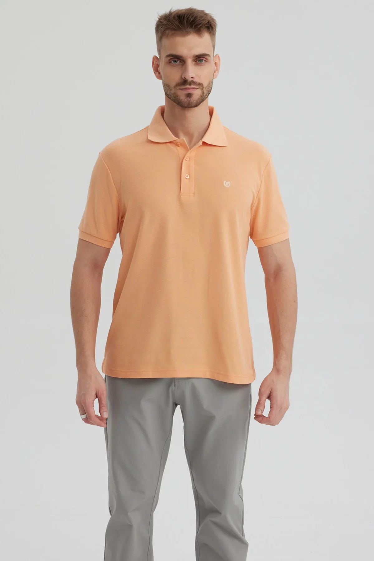 Polera Hombre Pique Básica Lisa Damasco