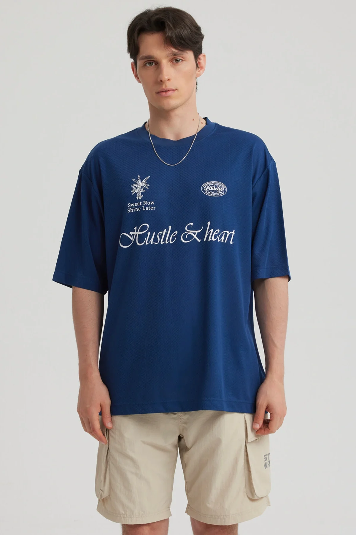 Polera Hombre Print Azul Marino