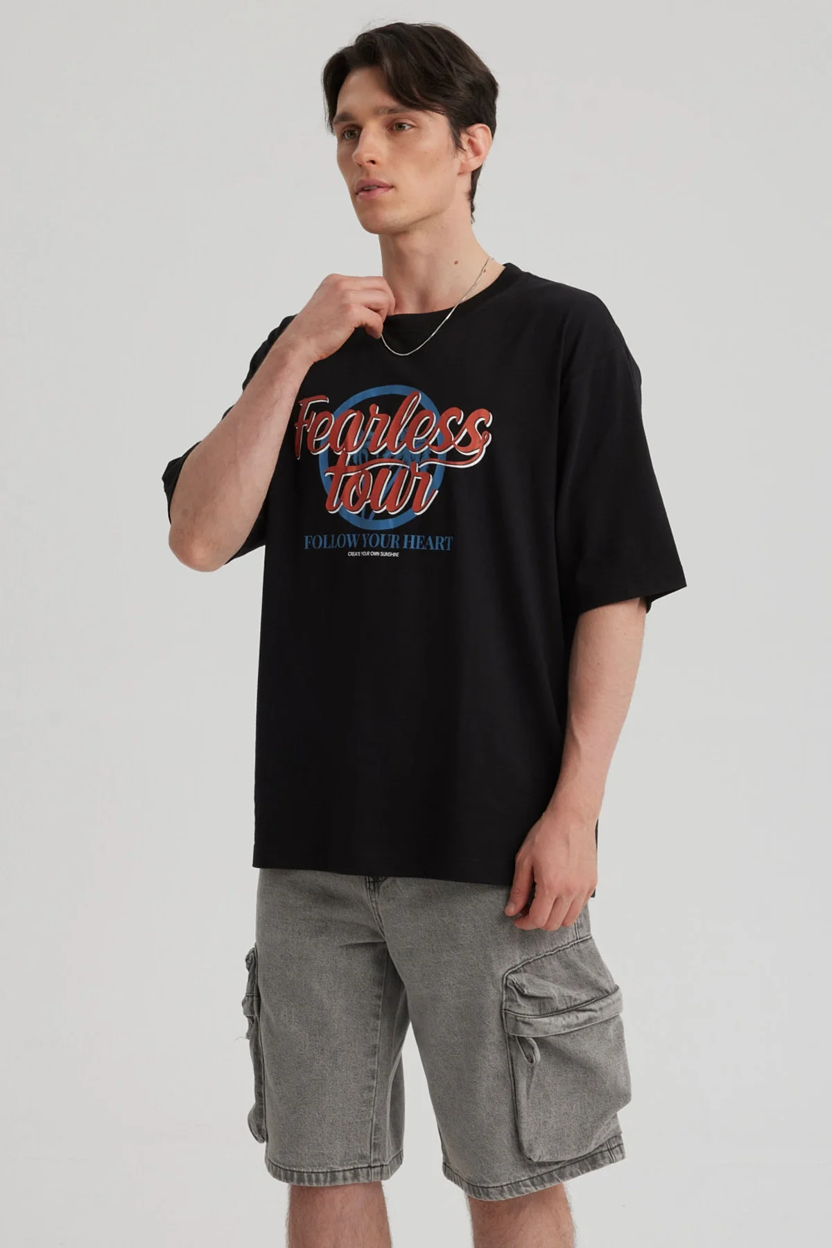 Polera Hombre Print Central Negro