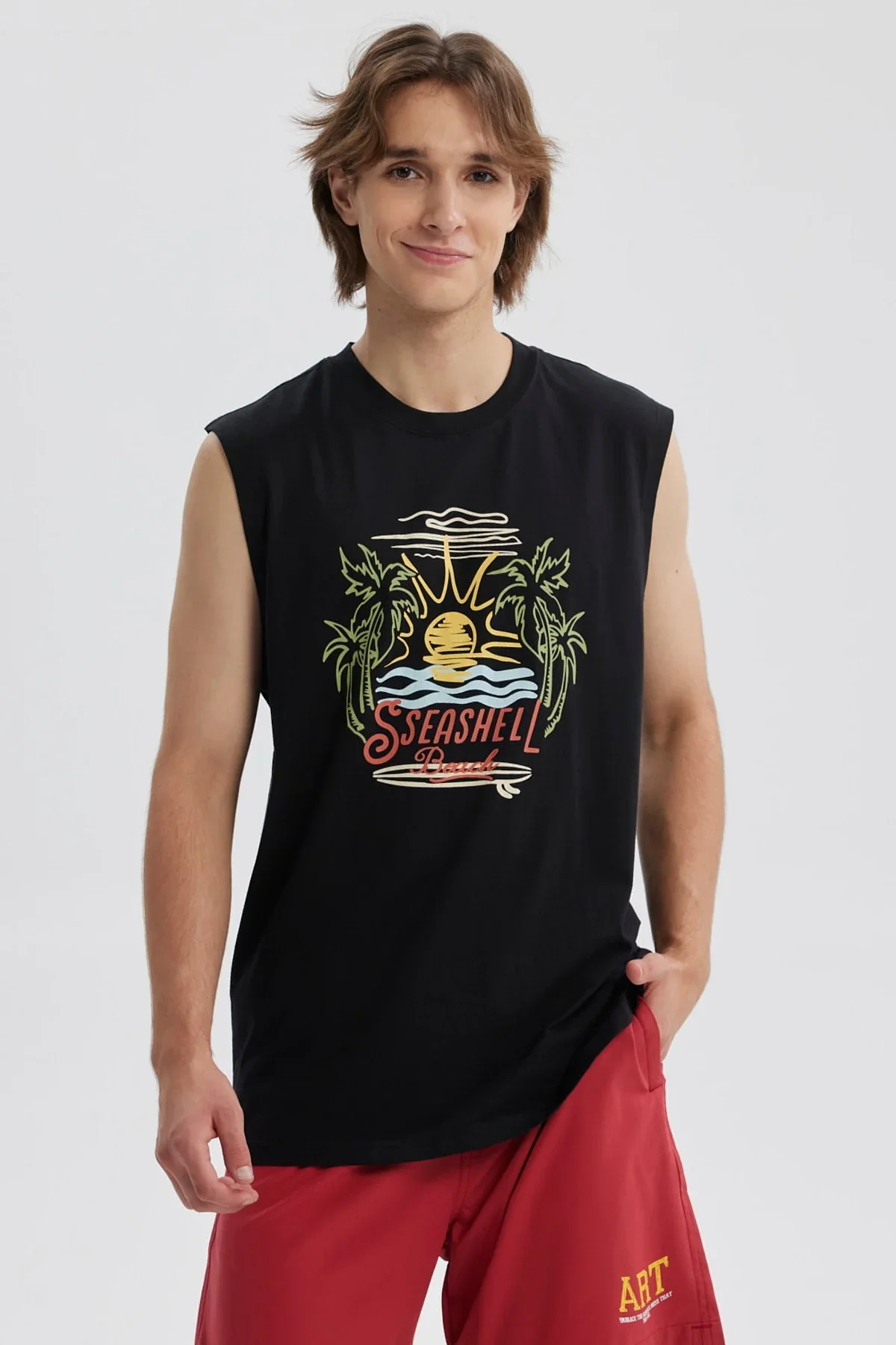 Polera Hombre Print Posicional Negro