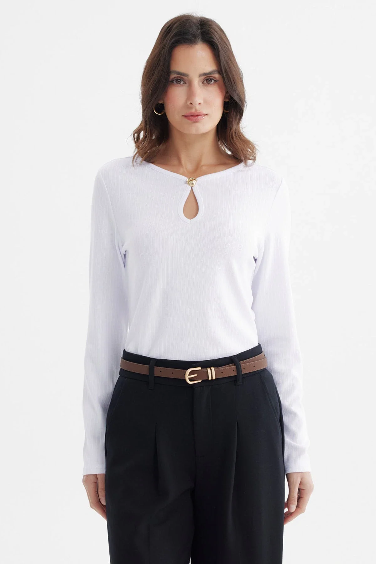 Polera Mujer Ajustado Blanco