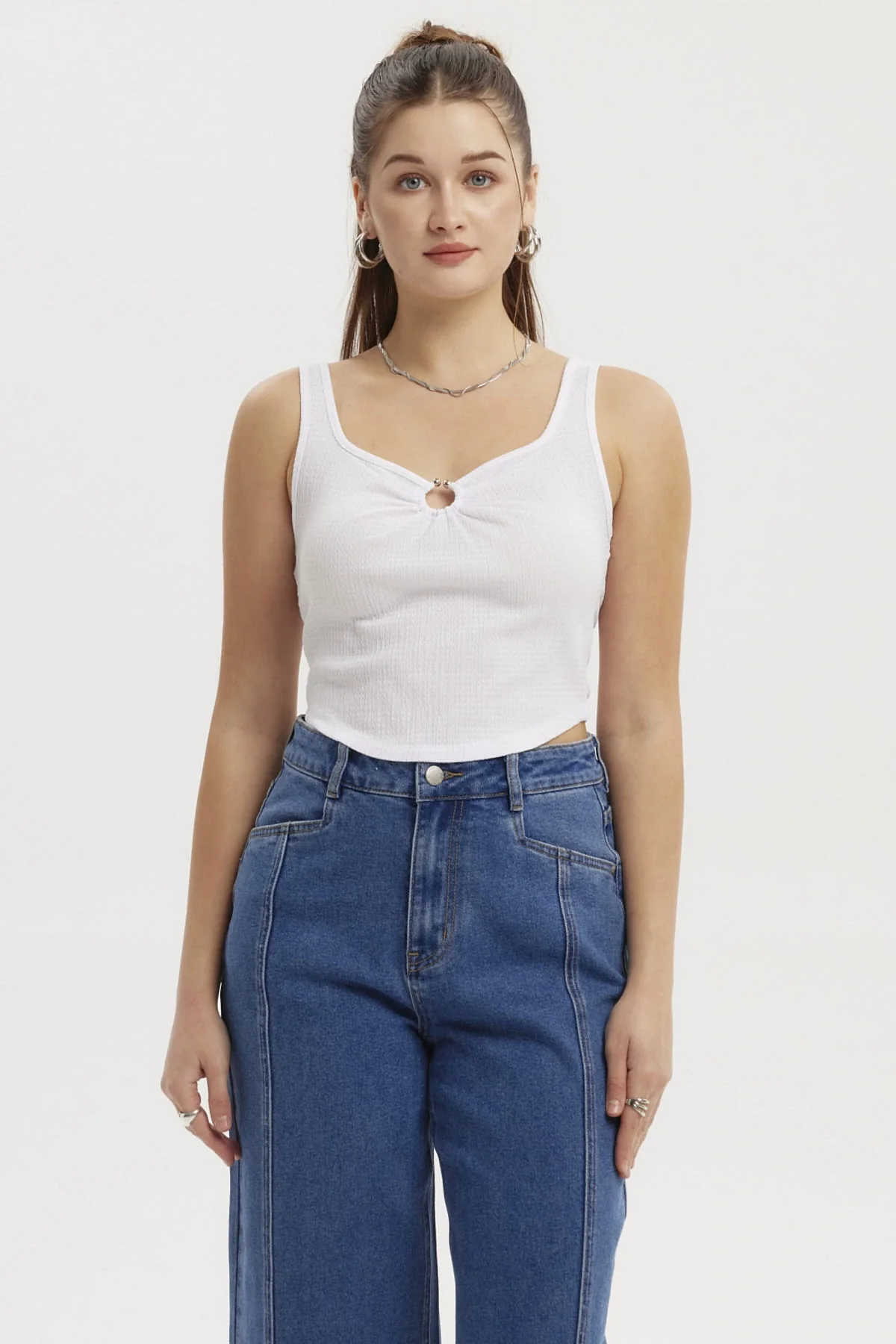 Polera Mujer Argolla Blanco
