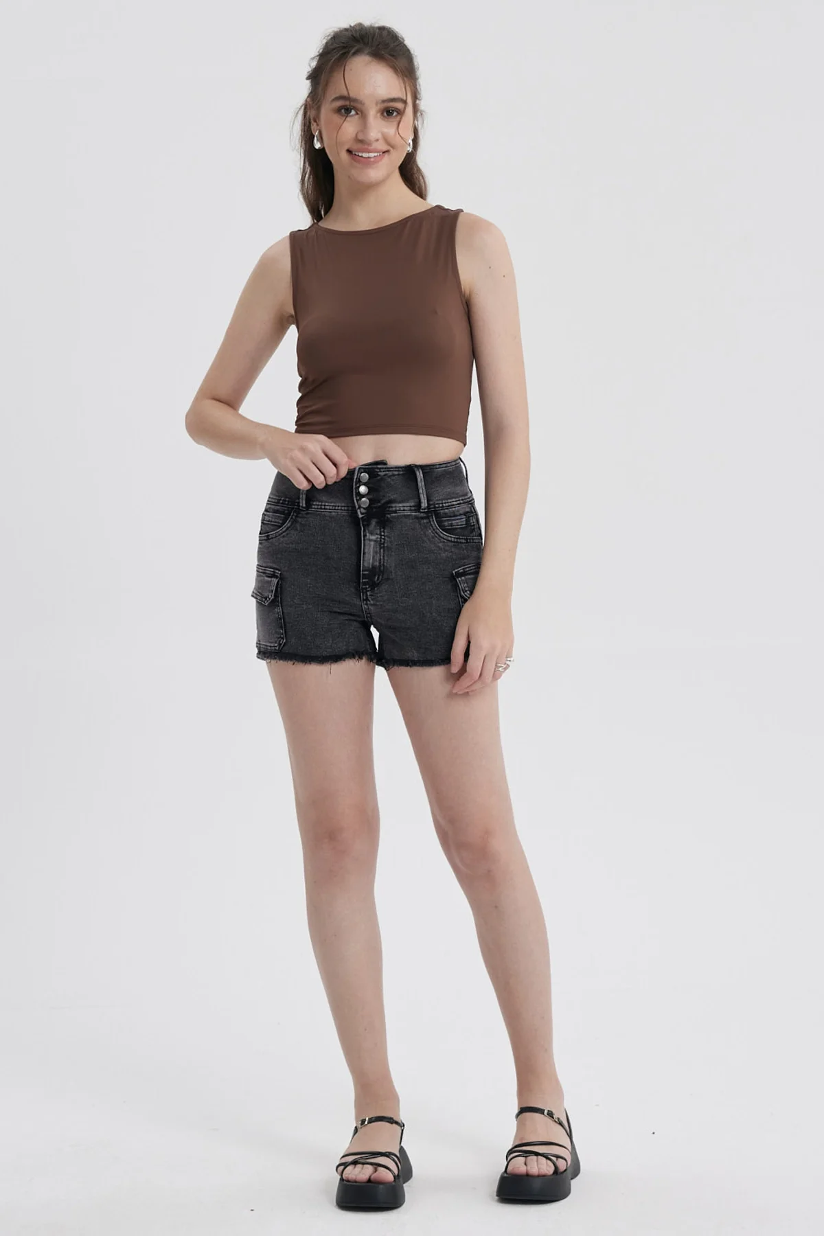 Polera Mujer Con Bote Abertura Café - Image 4