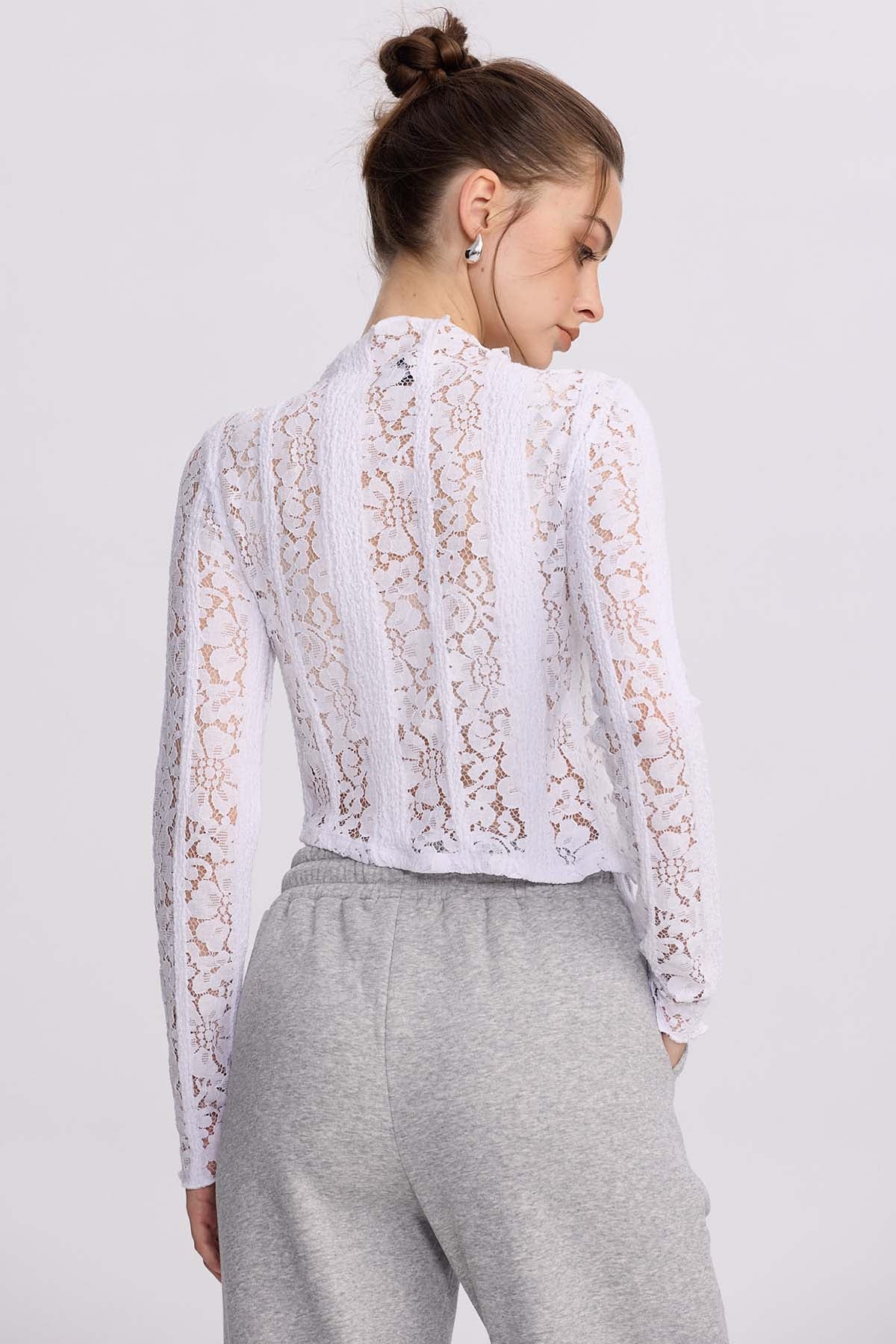 Polera Mujer Encaje Blanco - Image 3