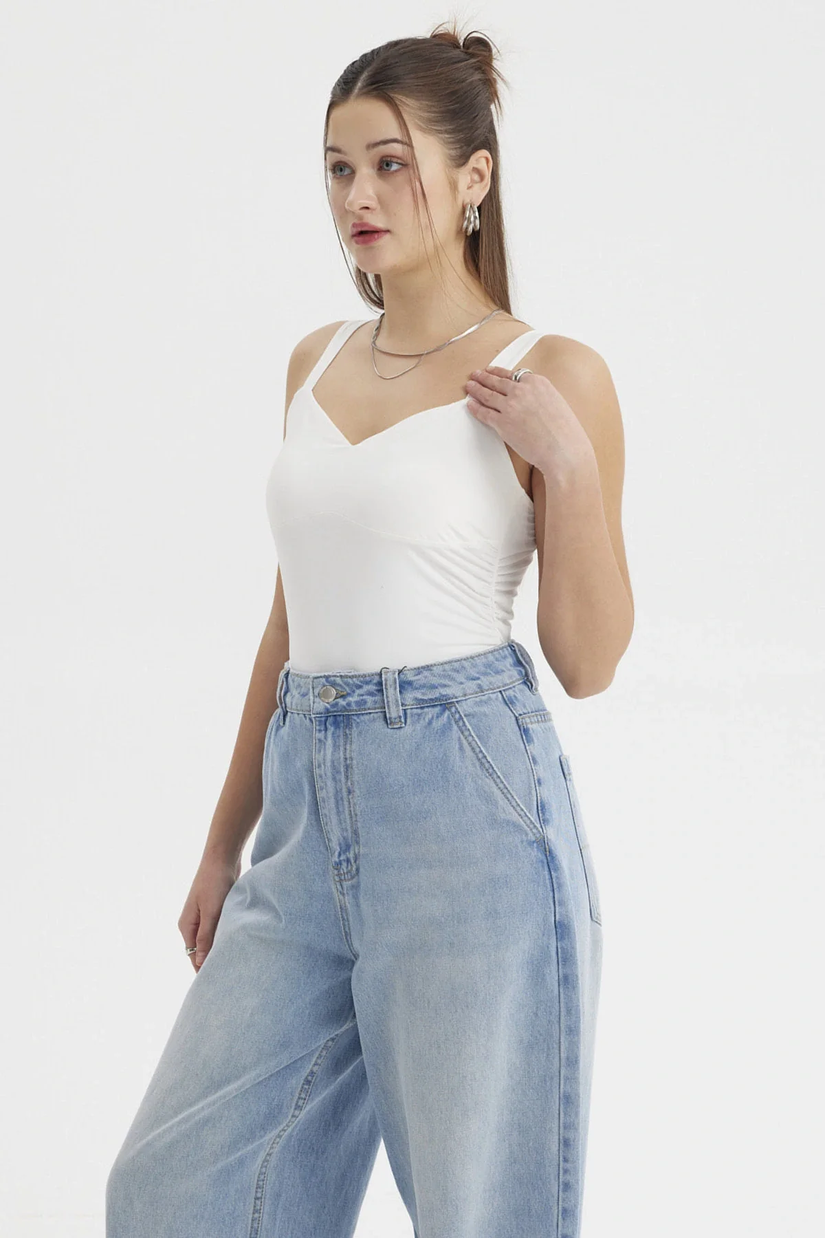 Polera Mujer Escote Cuadrado Blanco - Image 2