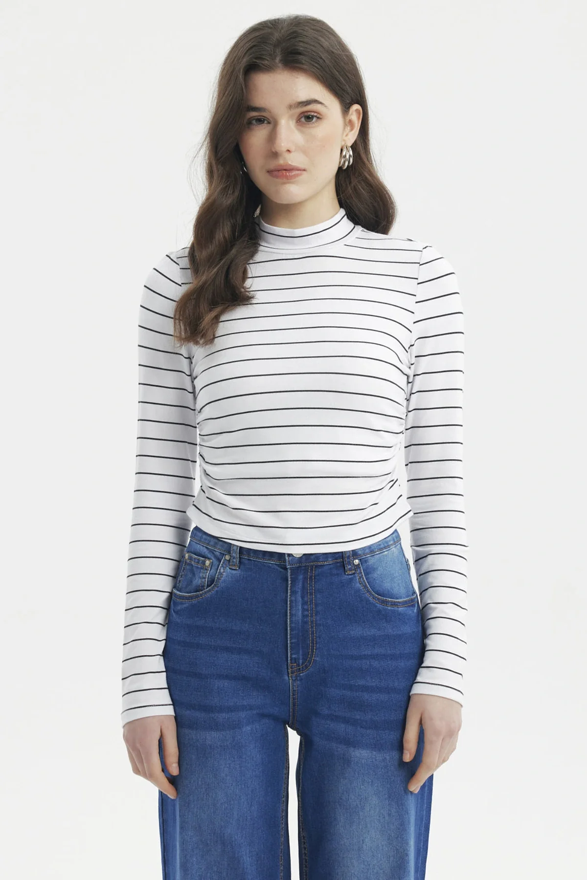 Polera Mujer Juvenil Blanco/Negro
