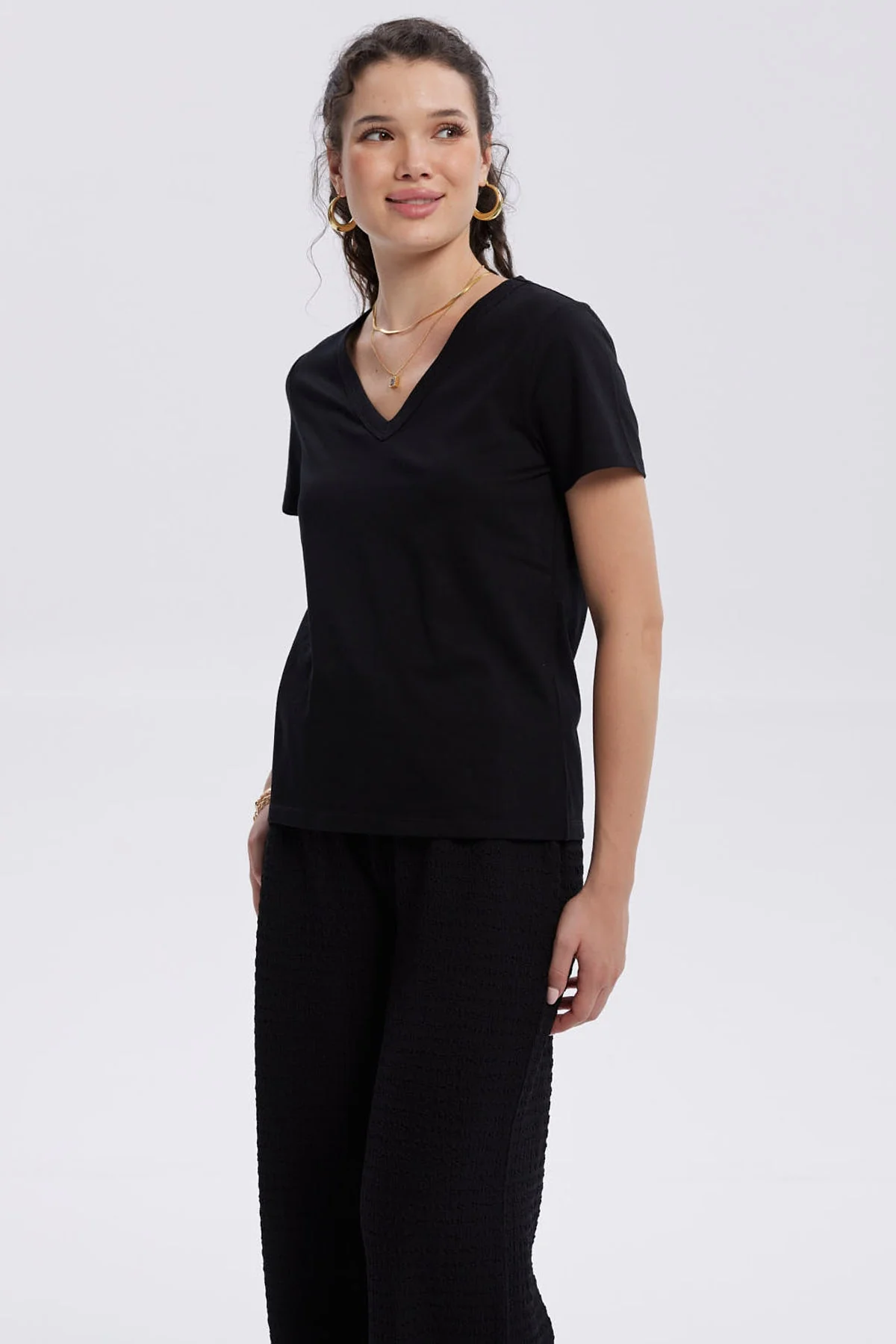 Polera Mujer Lisa Negro - Image 2