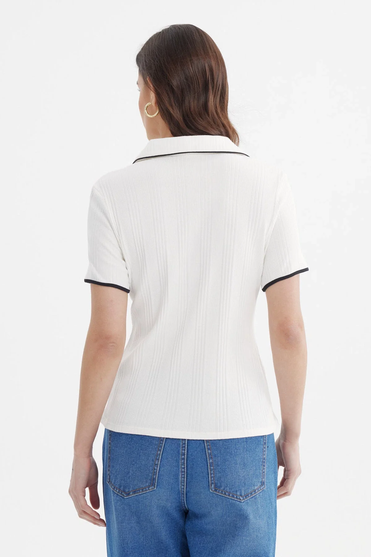 Polera Mujer Medio Cierre Crudo - Image 3