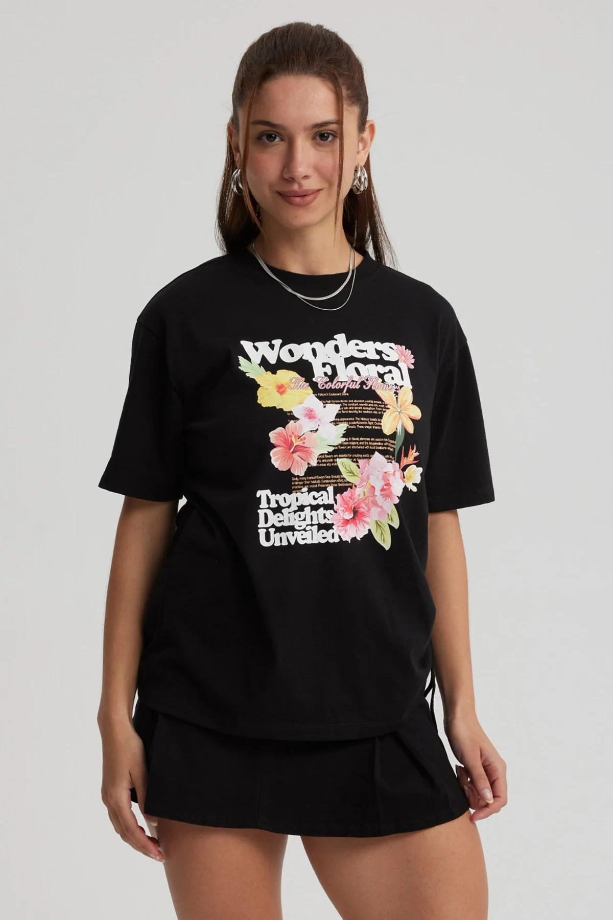 Polera Mujer Oversize Recogido Negro