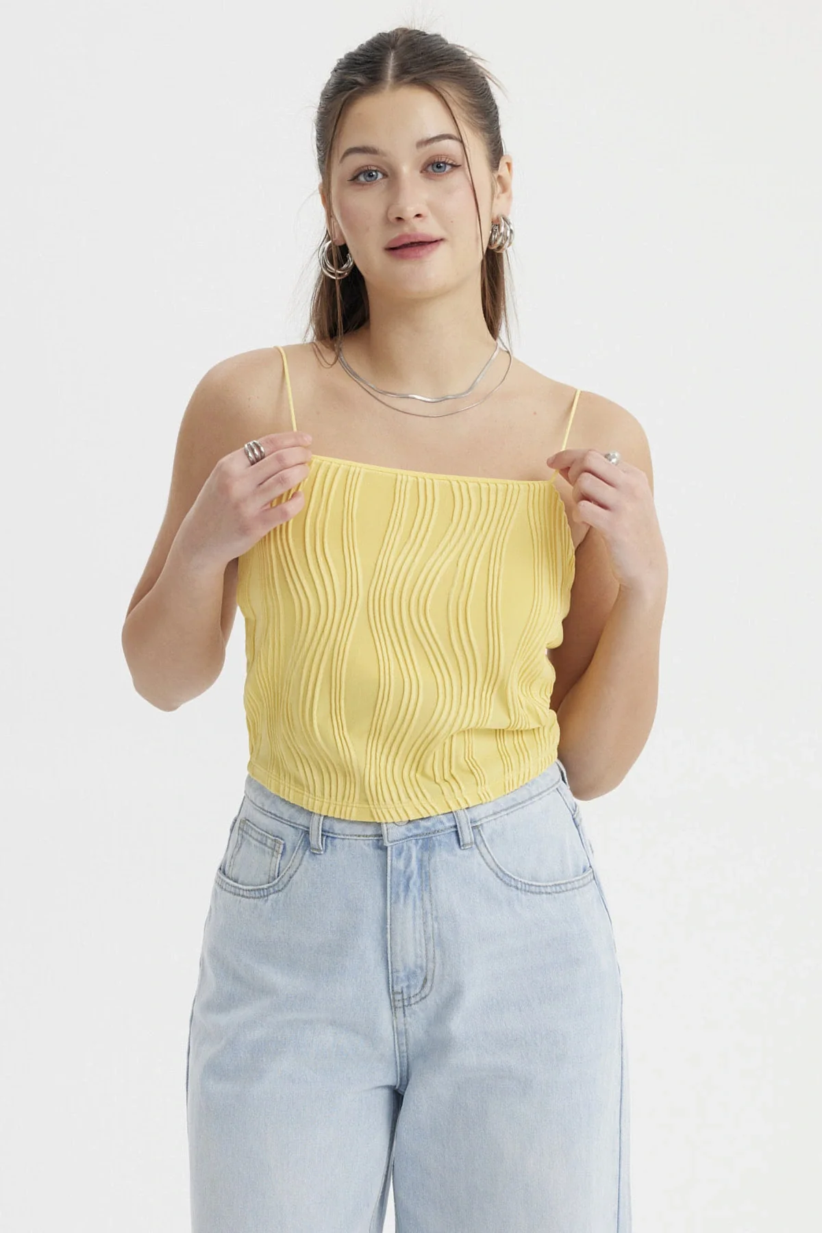Polera Mujer Pabilo Textura Amarillo