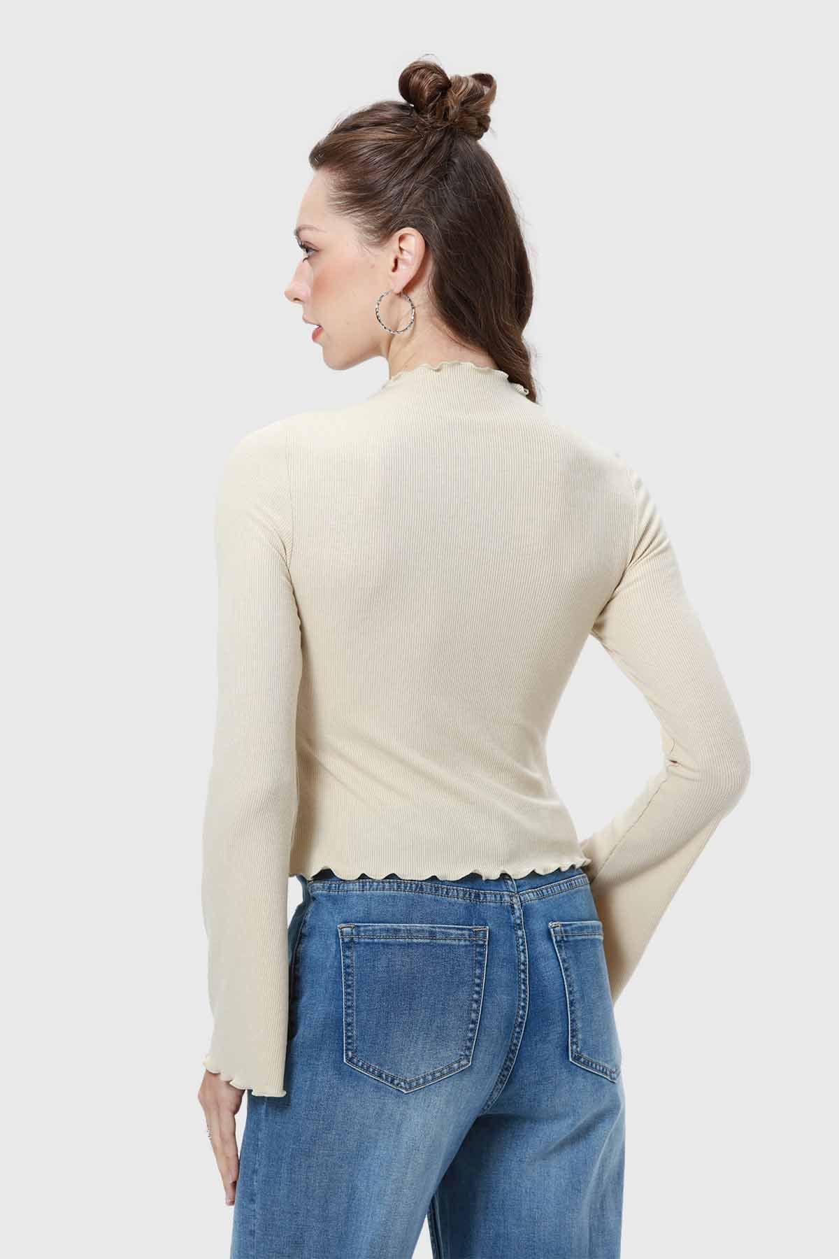 Polera Mujer Patchwork Nude - Image 3
