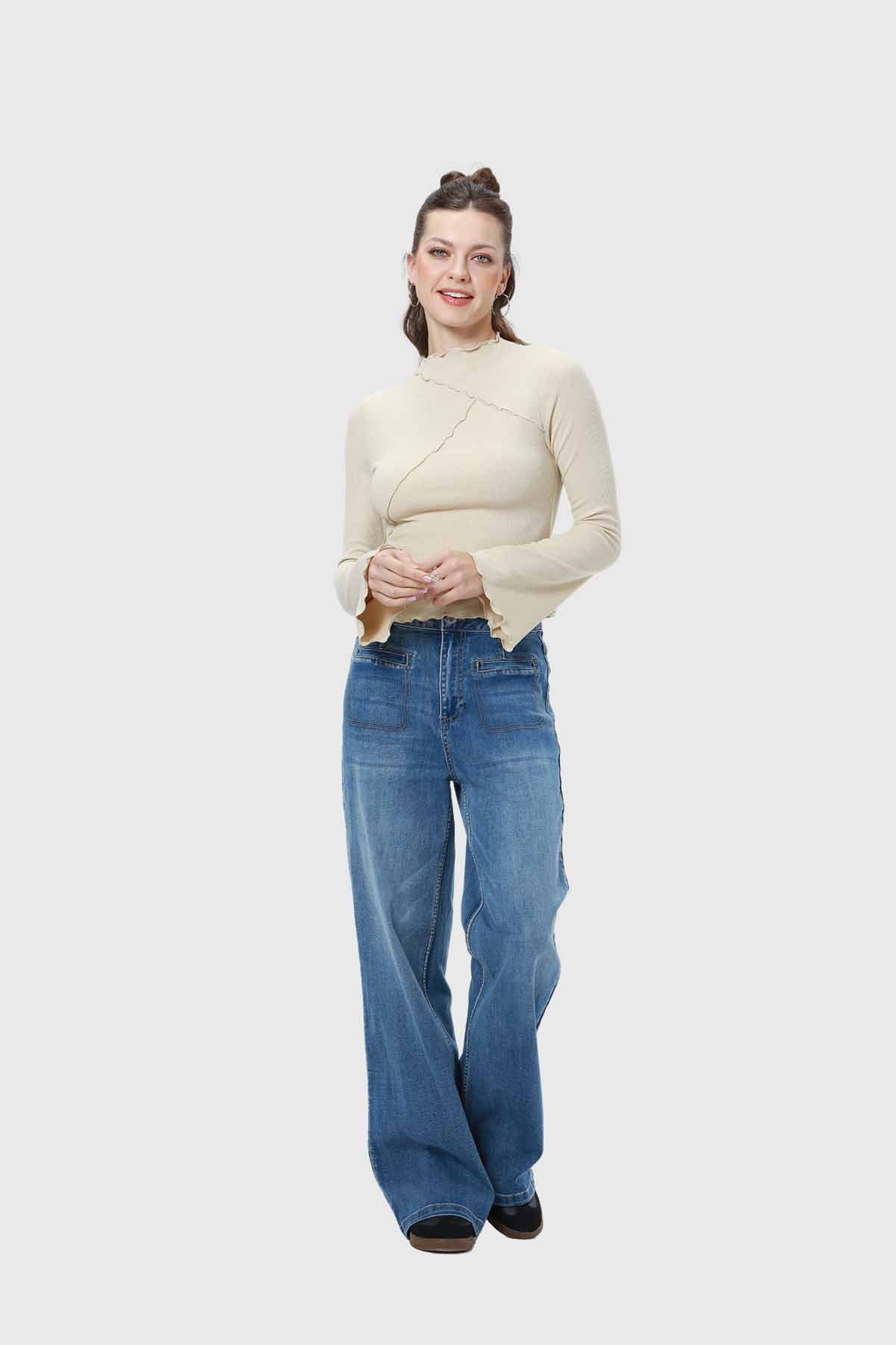 Polera Mujer Patchwork Nude - Image 4